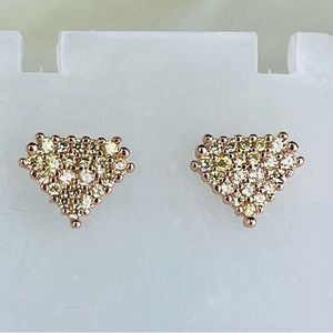 14k Rose Gold Plated Cubic Zirconia Stud Earrings Jewelry